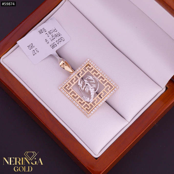 Rose gold zodiac sign pendant #59874