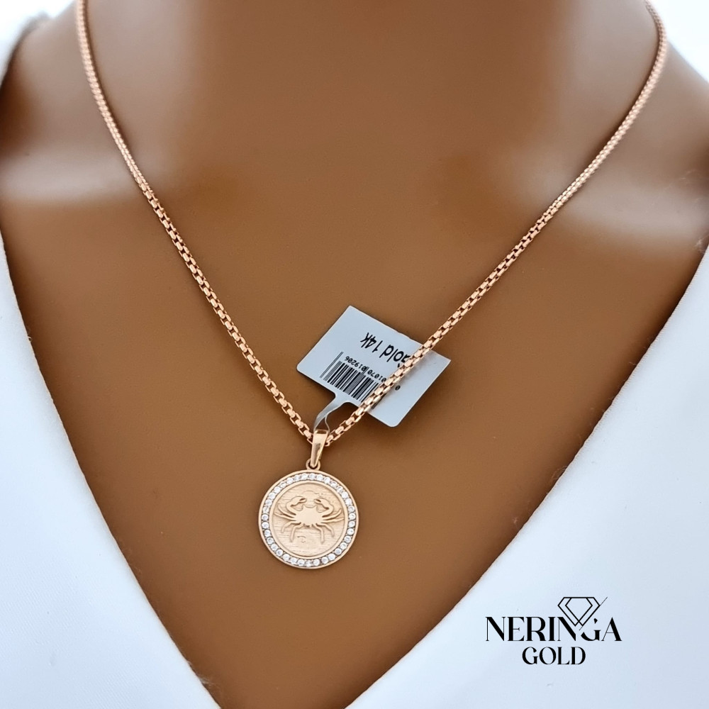 Rose gold zodiac sign pendant #59885