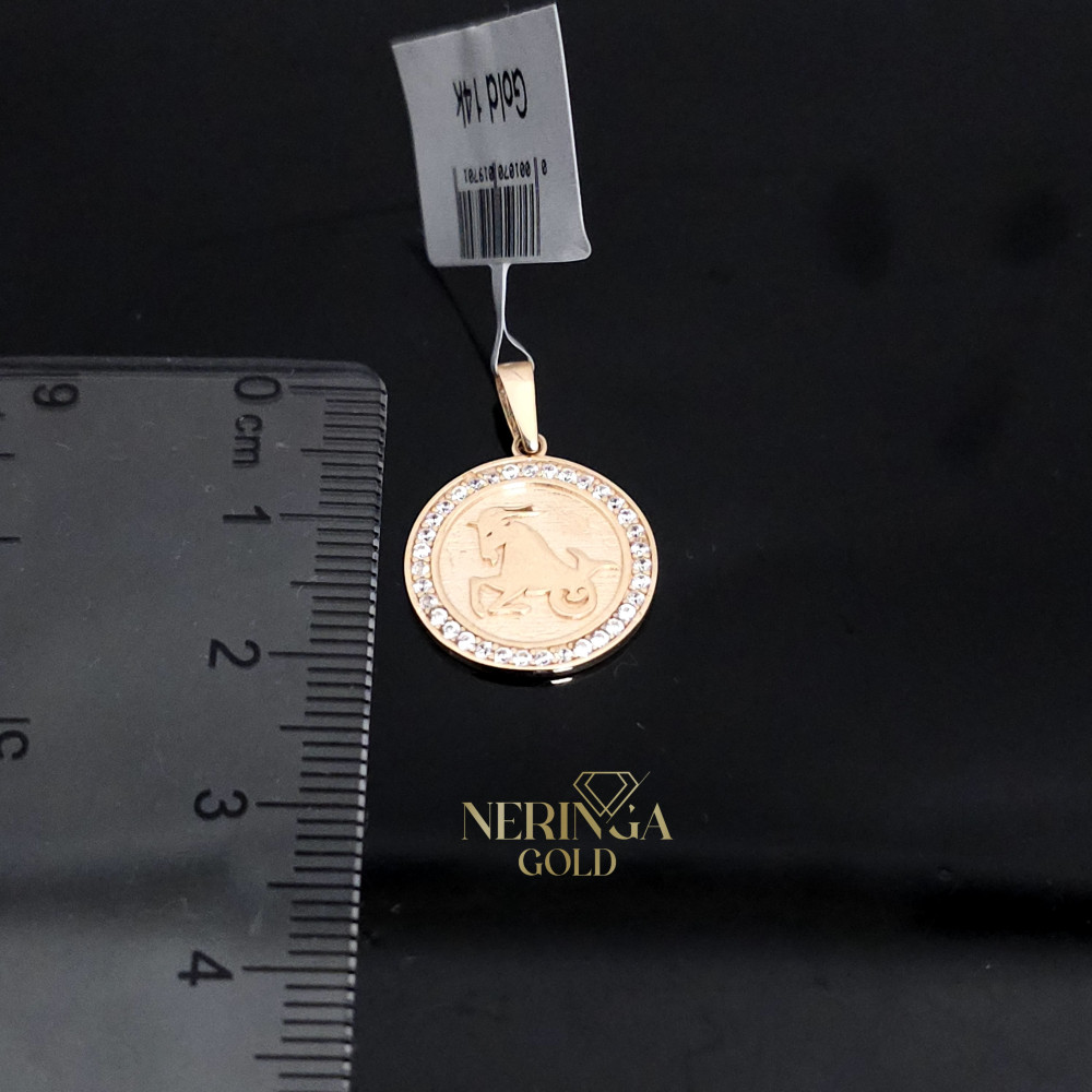 Rose gold zodiac sign pendant #59891