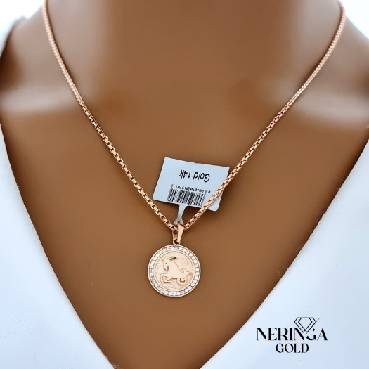 Rose gold zodiac sign pendant #59891