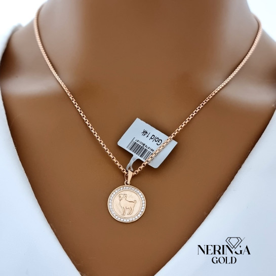 Rose gold zodiac sign pendant #59890