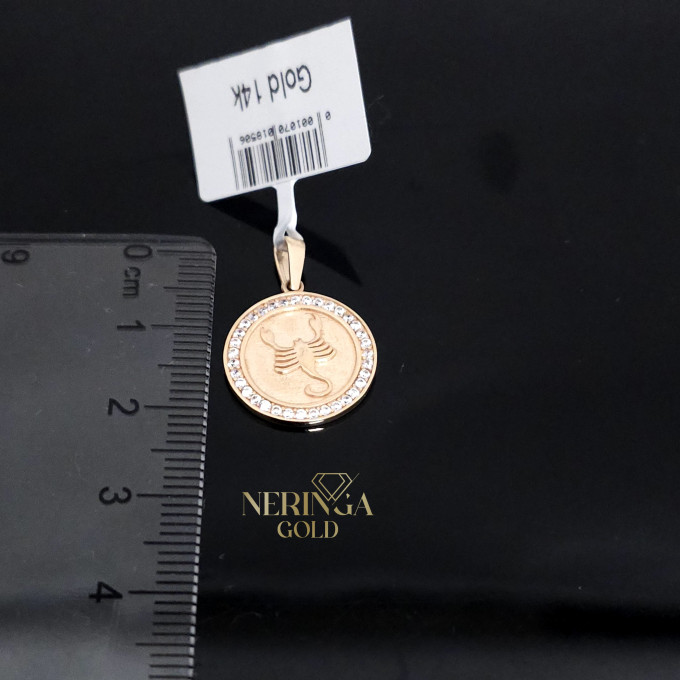 Rose gold zodiac sign pendant #59887