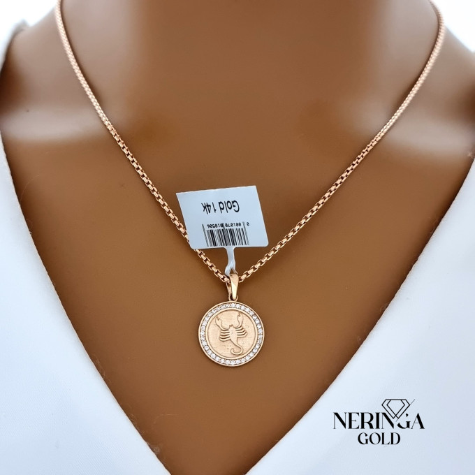 Rose gold zodiac sign pendant #59887