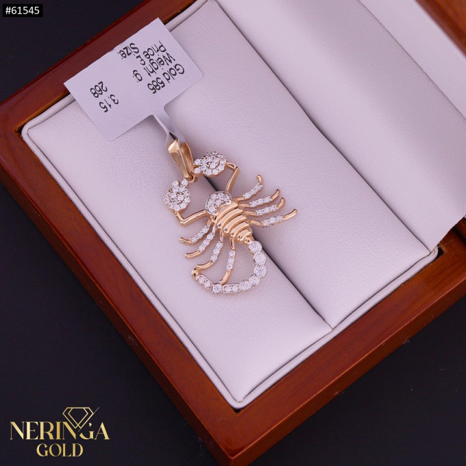 Rose gold zodiac sign pendant #61545