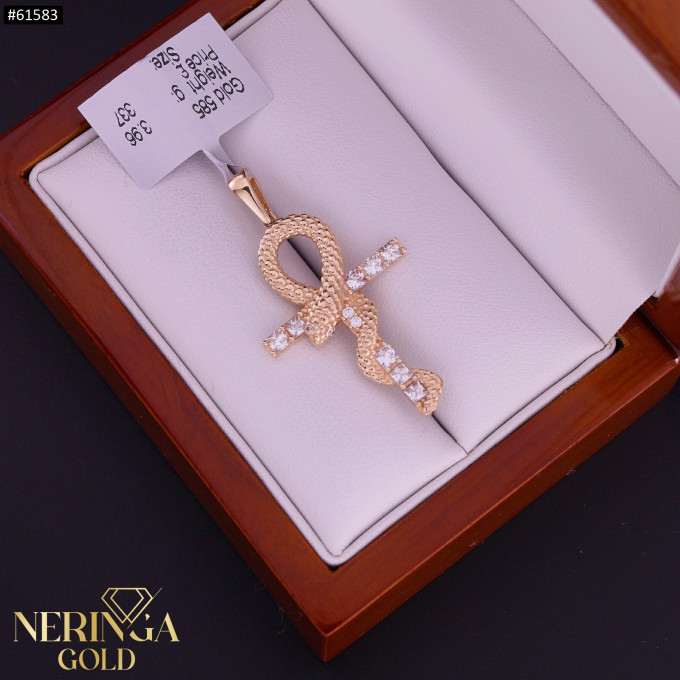 Rose gold cross pendant #61583