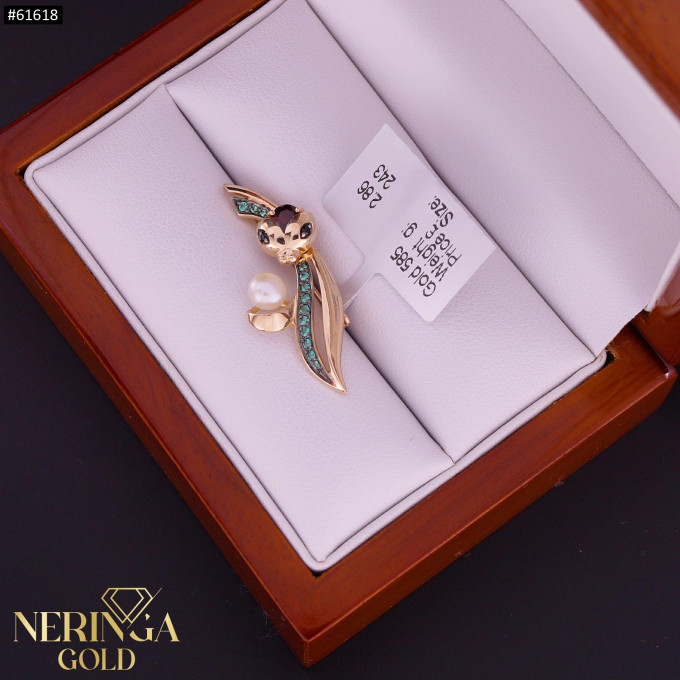 Rose gold clip and brooche #61618 Rose gold clip and brooche #61618