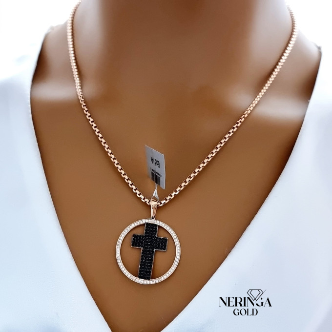 Rose gold cross pendant #61586