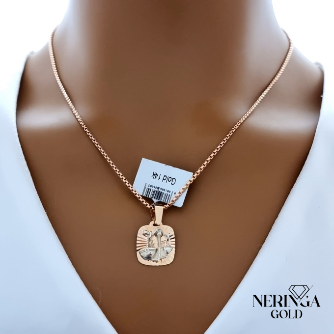 White rose gold zodiac sign pendant #61555