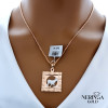 White rose gold zodiac sign pendant #61531