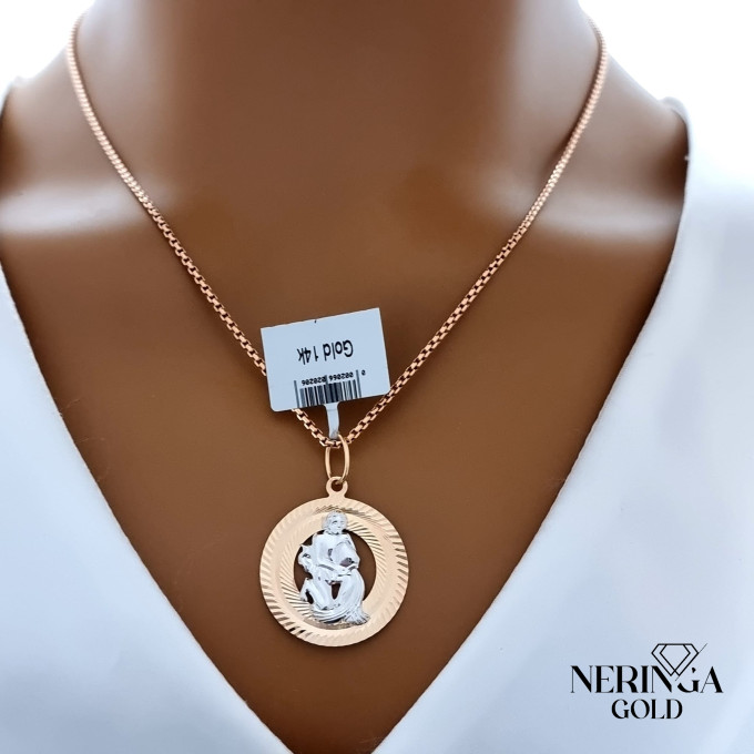 White rose gold zodiac sign pendant #61535