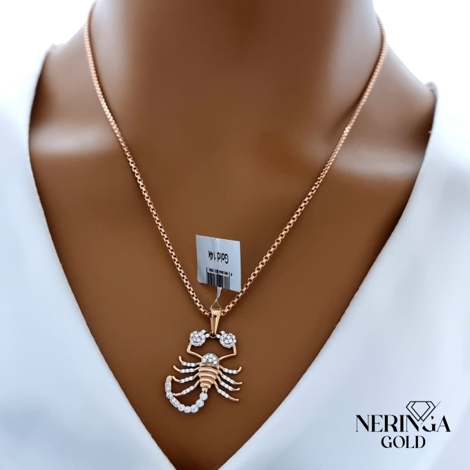 Rose gold zodiac sign pendant #61545