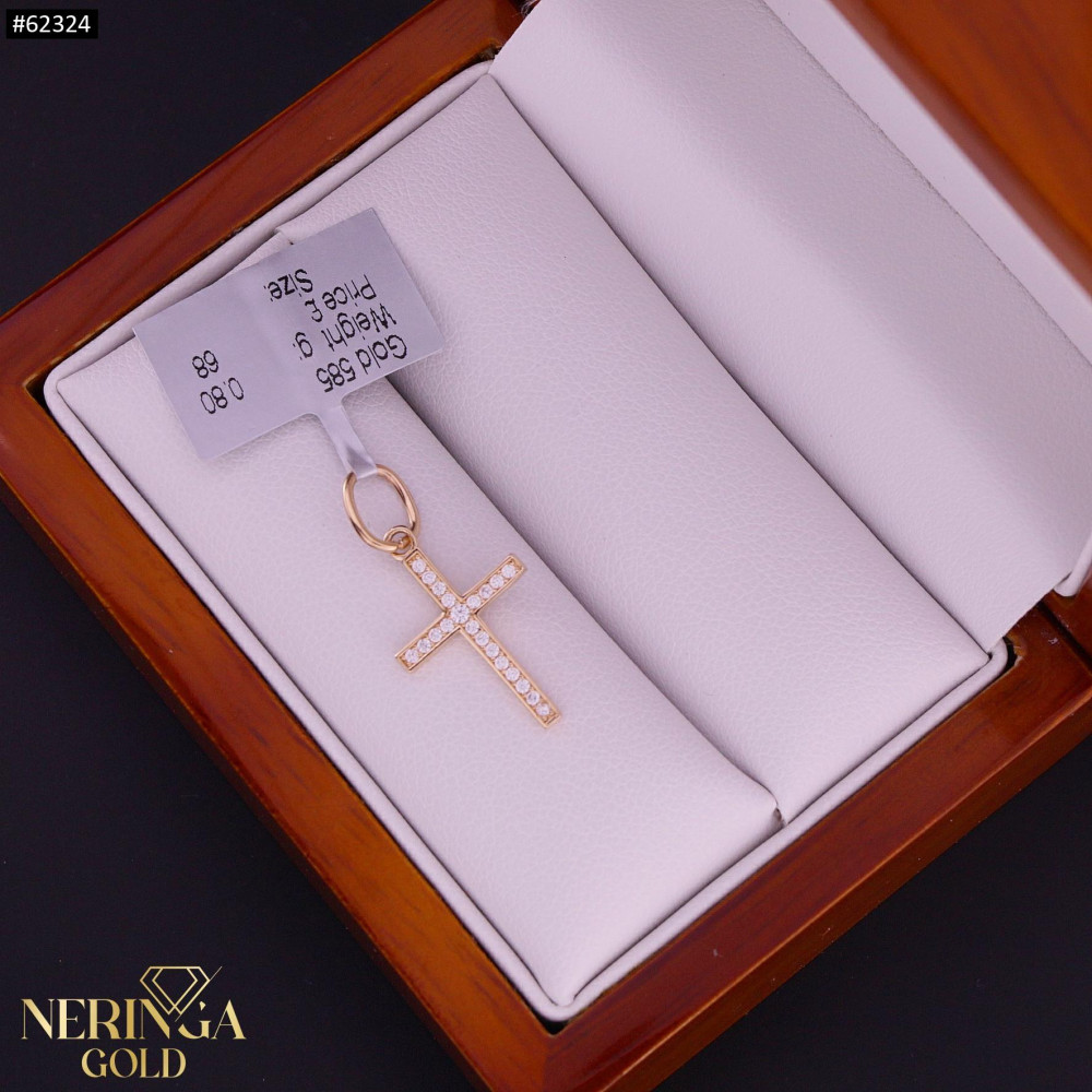 Rose gold cross pendant #62324