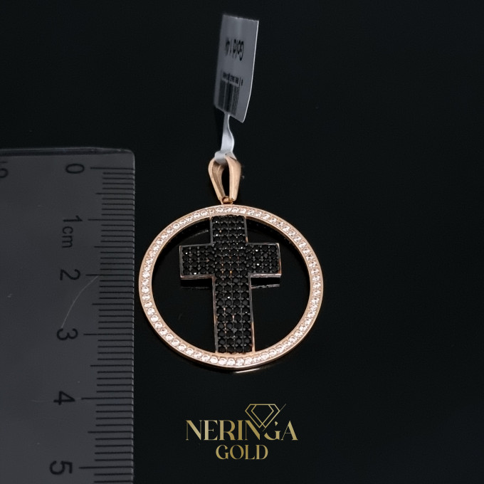 Rose gold cross pendant #62665