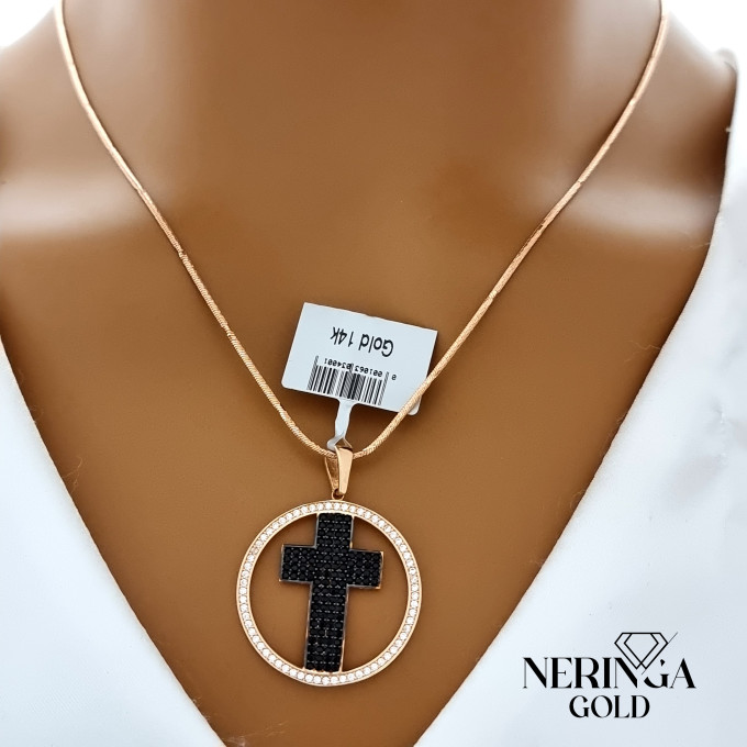 Rose gold cross pendant #62665