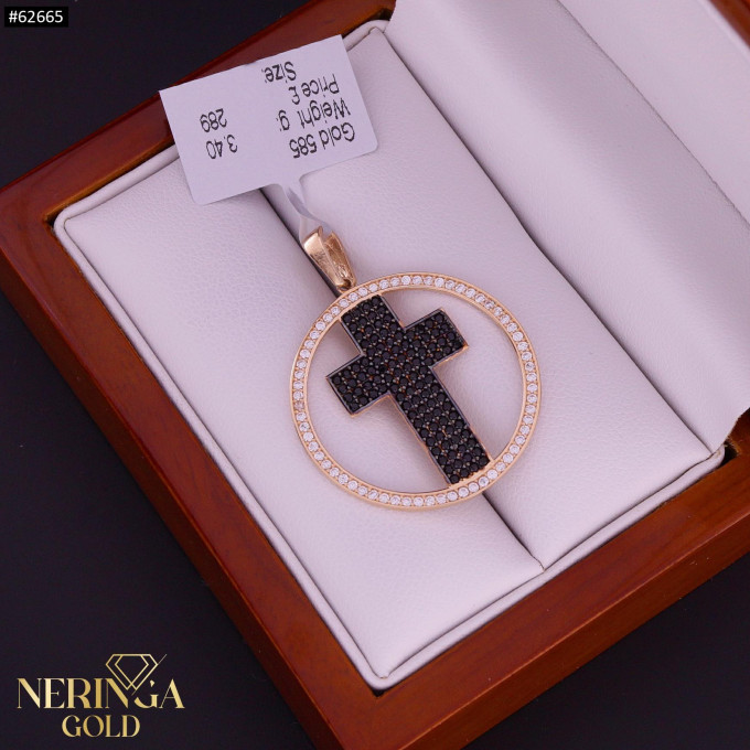 Rose gold cross pendant #62665