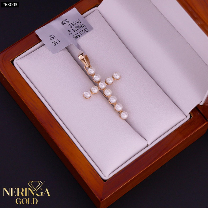 Rose gold cross pendant #63003