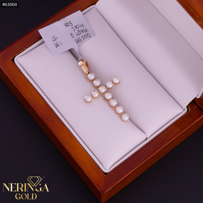 Rose gold cross pendant #63004