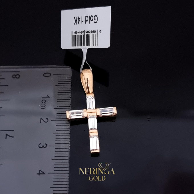 Rose gold cross pendant #64373