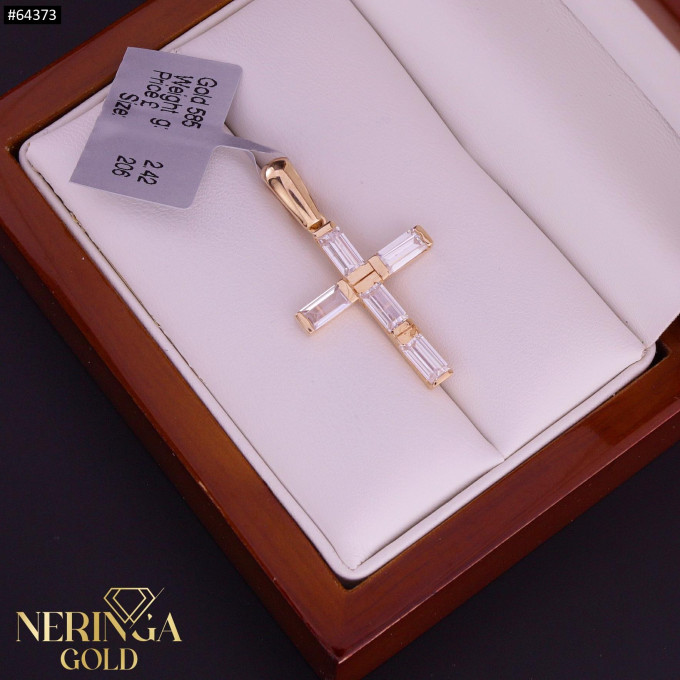 Rose gold cross pendant #64373