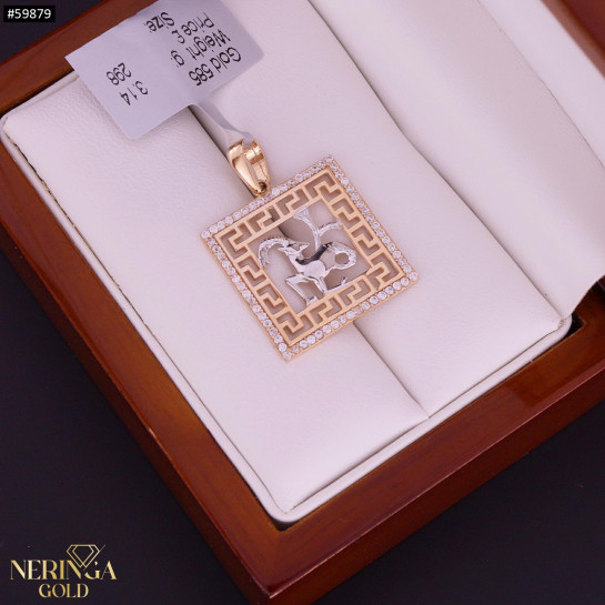 Rose gold zodiac sign pendant #59879