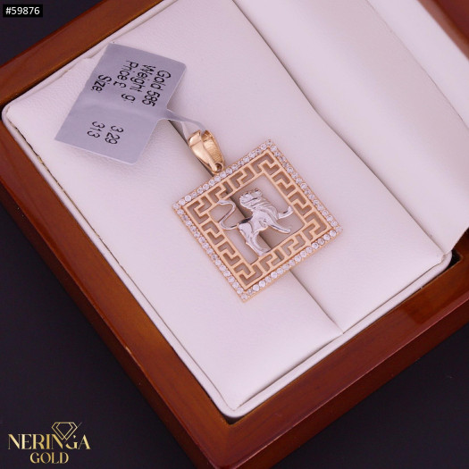 Rose gold zodiac sign pendant #59876