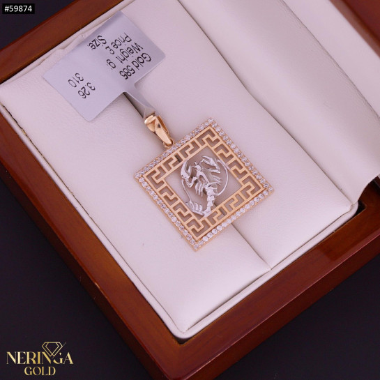 Rose gold zodiac sign pendant #59874