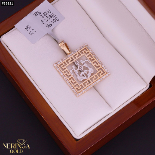 Rose gold zodiac sign pendant #59881