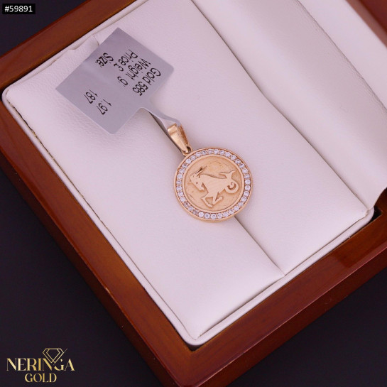 Rose gold zodiac sign pendant #59891
