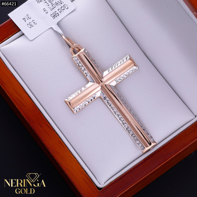 White rose gold cross pendant #66421 White rose gold cross pendant #66421