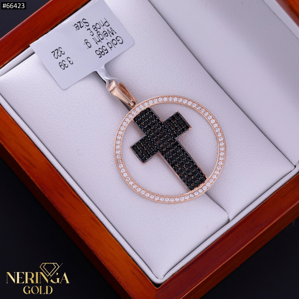 Rose gold cross pendant #66423