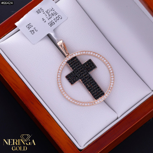 Rose gold cross pendant #66424