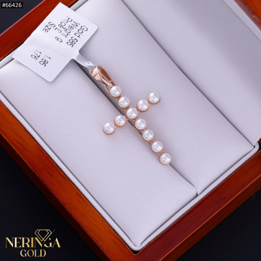 Rose gold cross pendant #66426