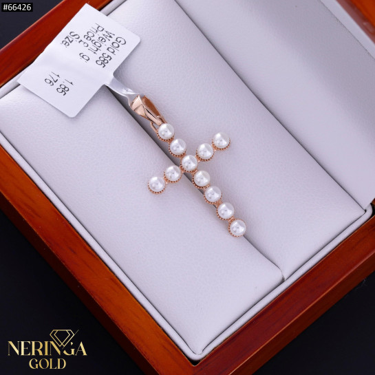 Rose gold cross pendant #66426