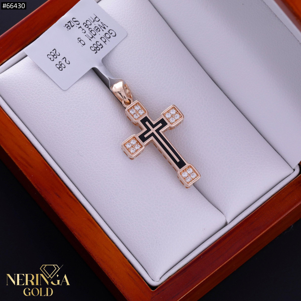 Rose gold cross pendant #66430
