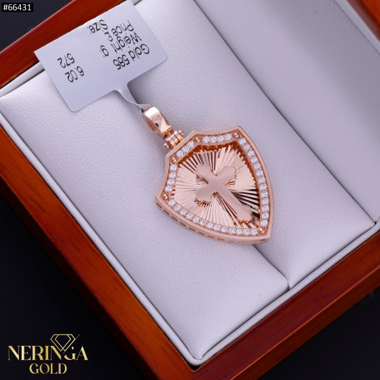 Rose gold cross pendant #66431