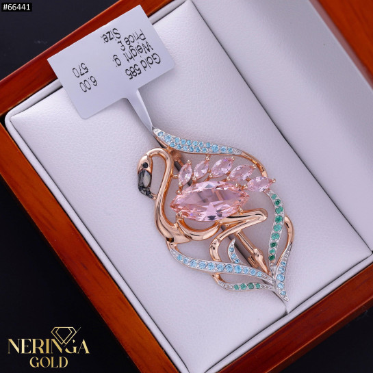 Rose gold clip and brooche #66441