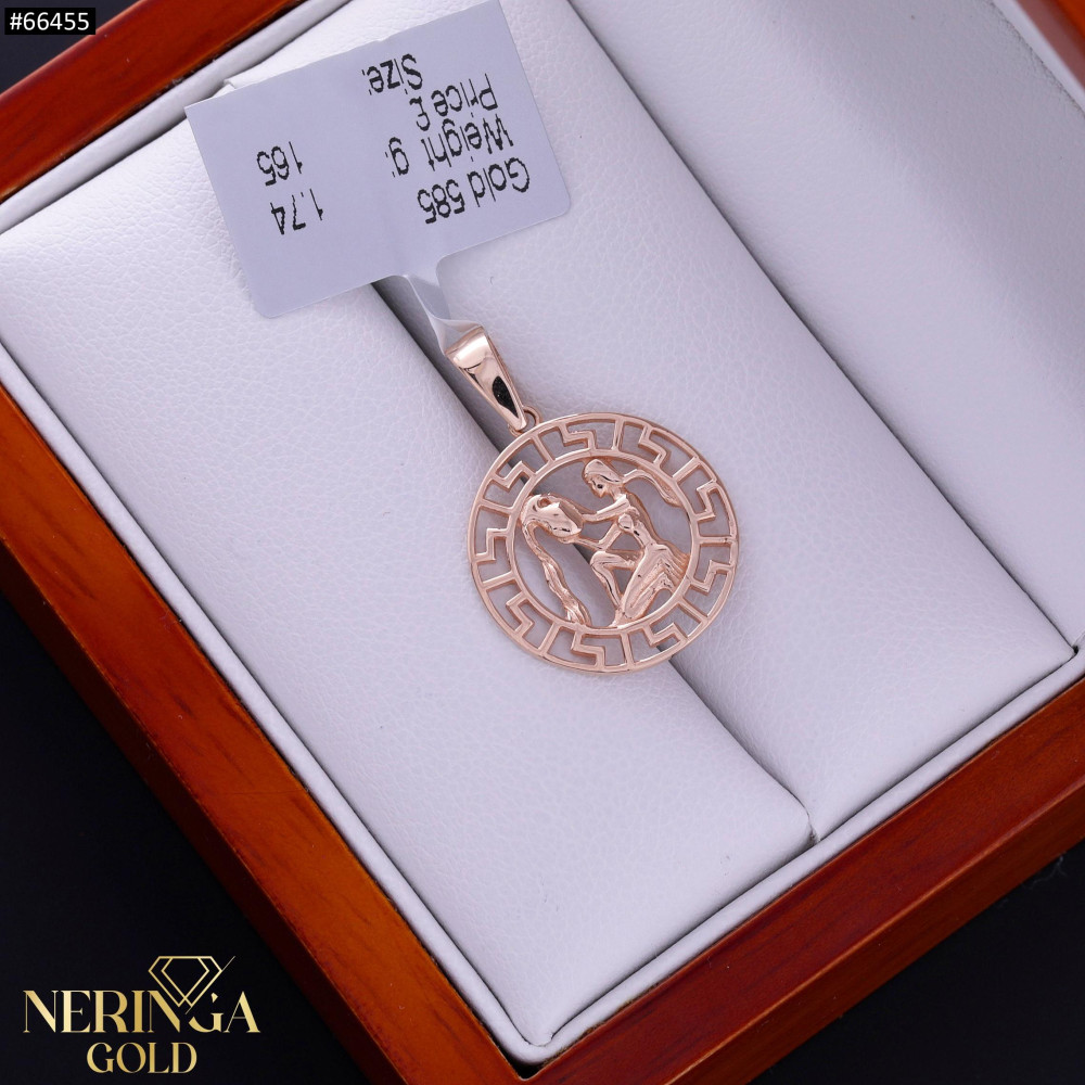 Rose gold zodiac sign pendant #66455