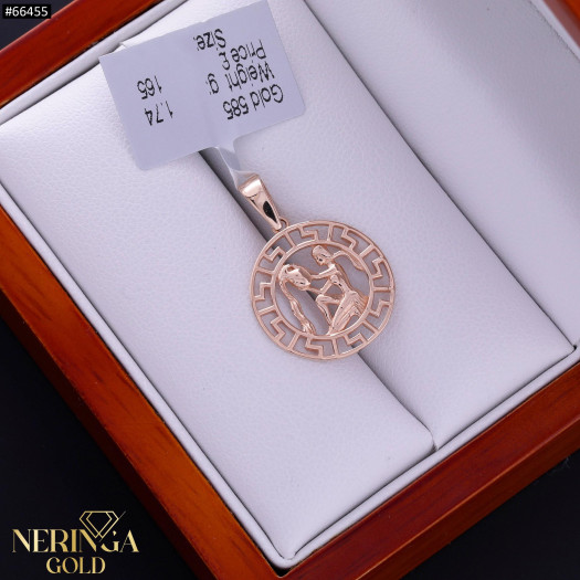 Rose gold zodiac sign pendant #66455