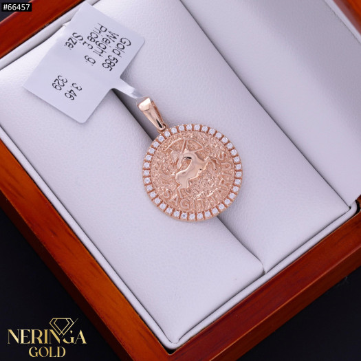 Rose gold zodiac sign pendant #66457