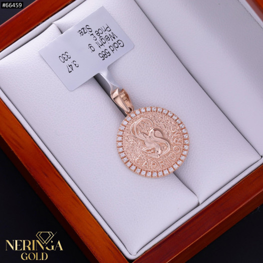 Rose gold zodiac sign pendant #66459
