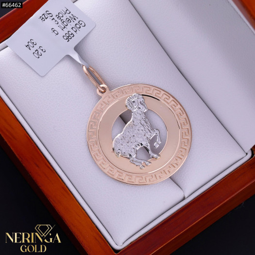 White rose gold zodiac sign pendant #66462
