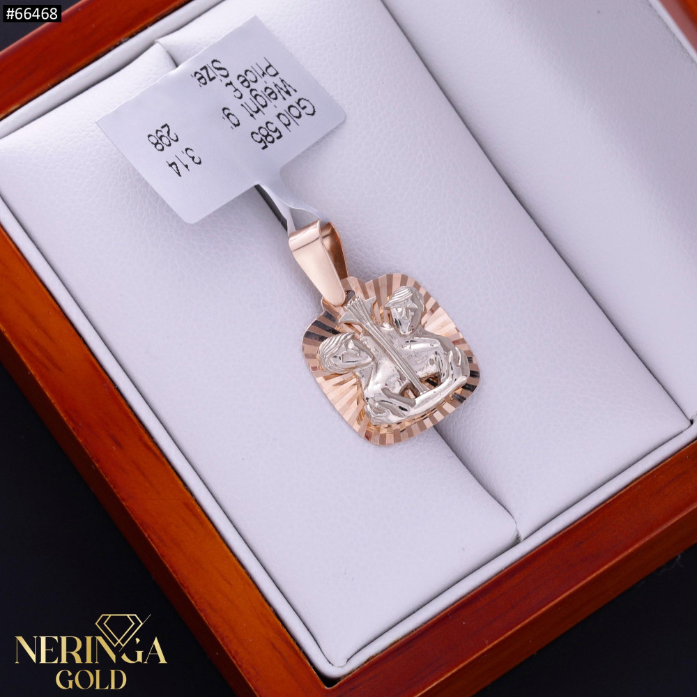 White rose gold zodiac sign pendant #66468