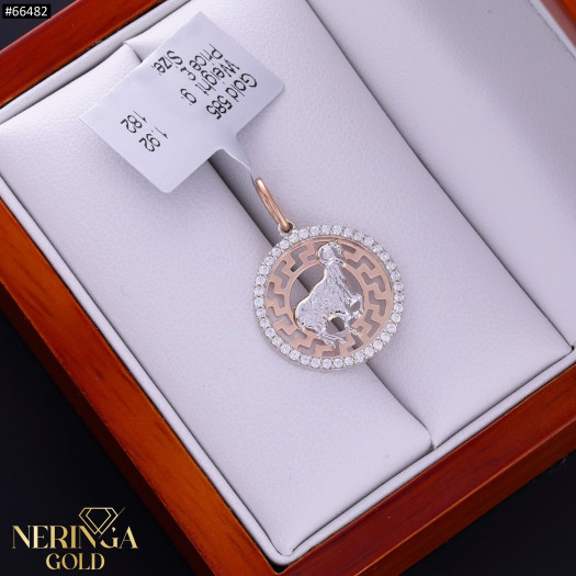 White rose gold zodiac sign pendant #66482