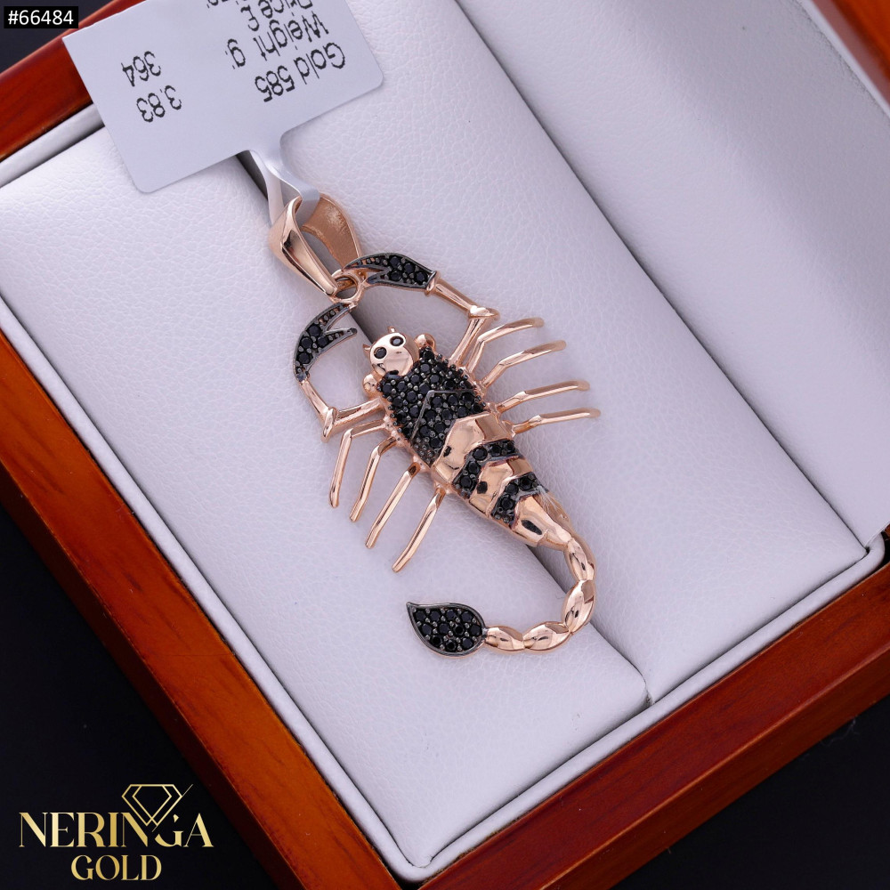 Rose gold zodiac sign pendant #66484