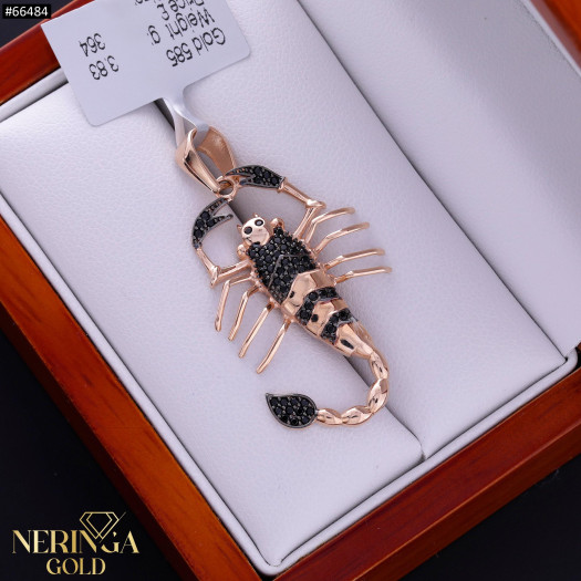 Rose gold zodiac sign pendant #66484