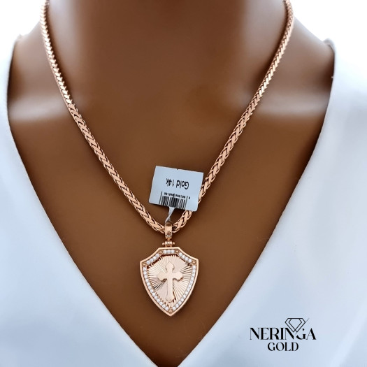 Rose gold cross pendant #66431