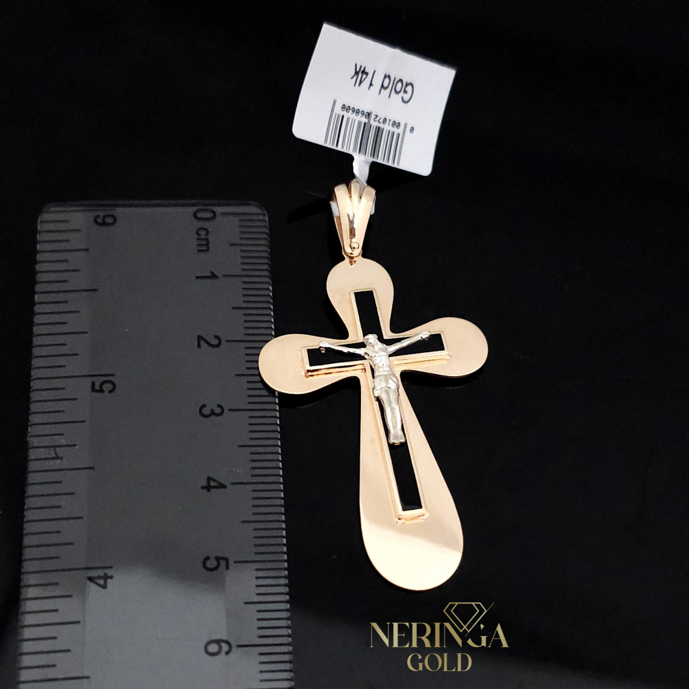 White rose gold cross pendant #66419