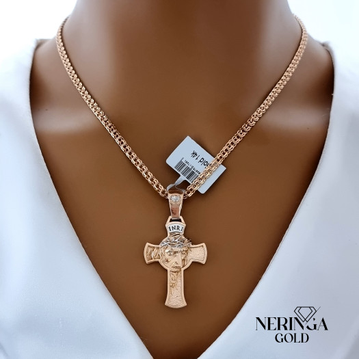 White rose gold cross pendant #66418