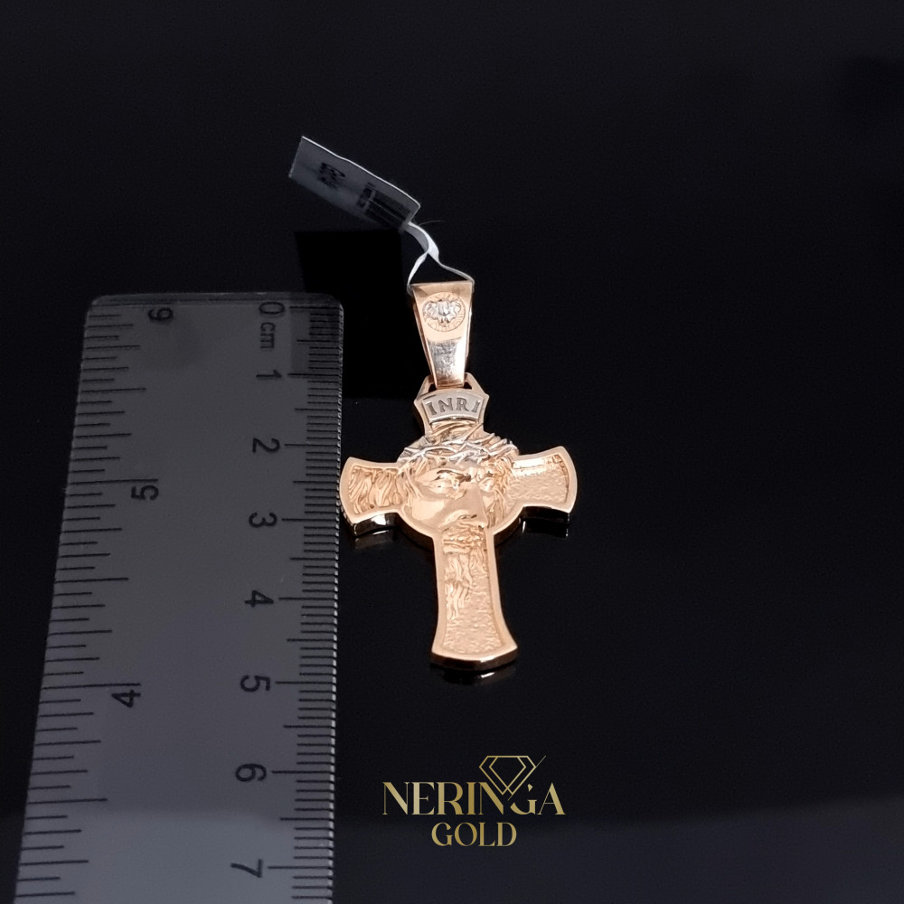 White rose gold cross pendant #66418