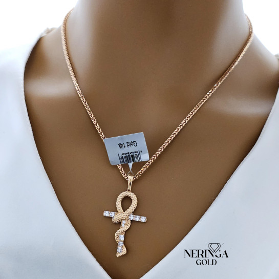 Rose gold cross pendant #66428